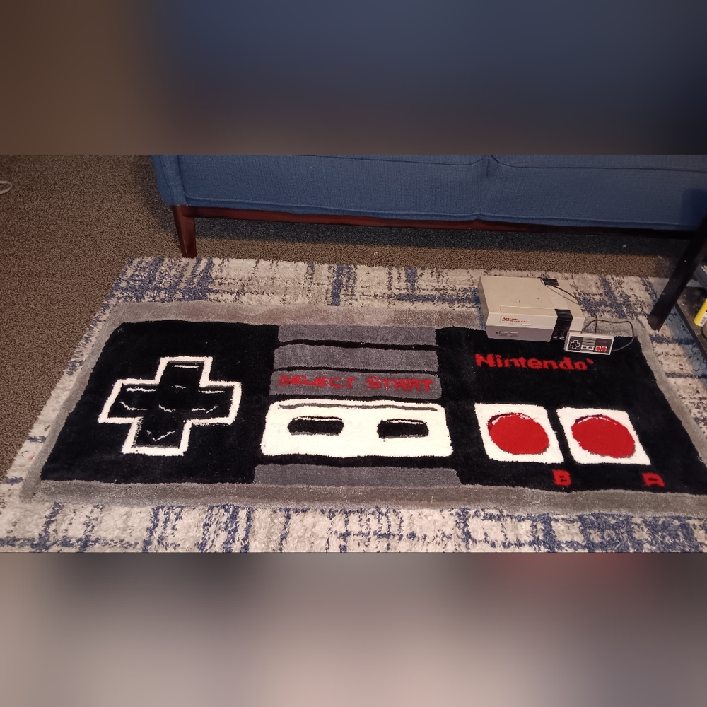 2 1/2ft by 5.9 ft Nintendo NES game controller Rug